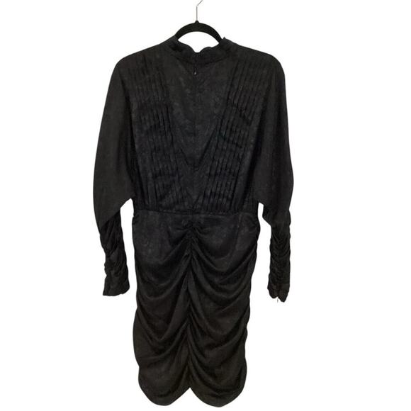 Hunter Bell Ariana Ruched Dress In Onyx Black Jacquard Size 12 - Picture 13 of 16